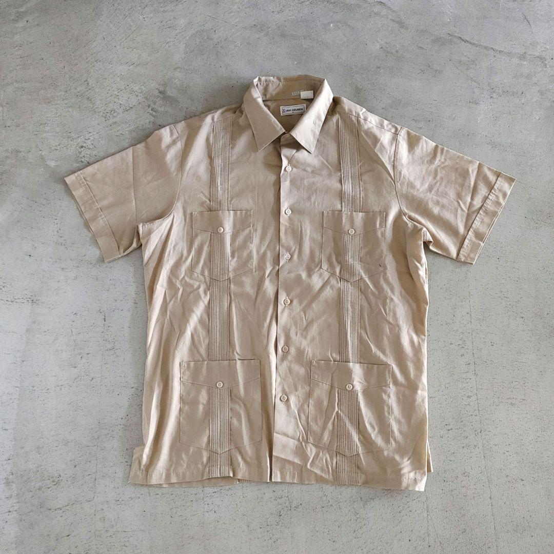 vanheusen デッドストック サファリシャツ　キューバシャツ　L