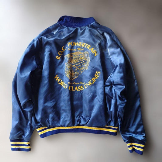 90s motercycle satin jacket USA L