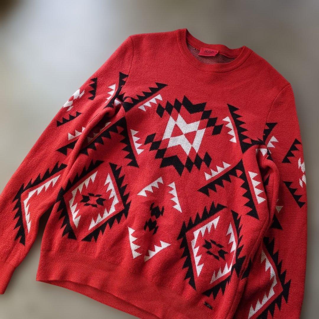 HUGO BOSS women native pattern knit M