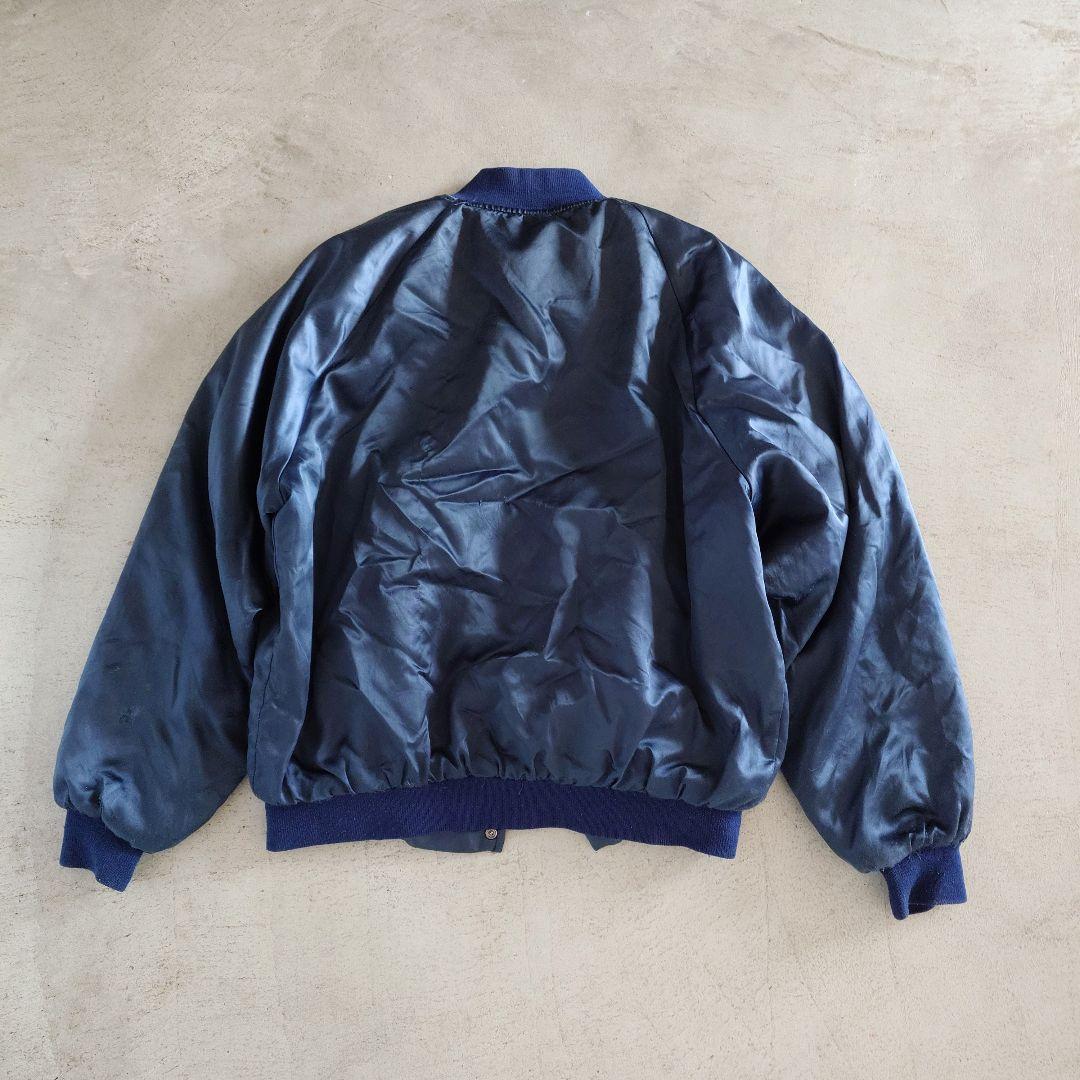 Used satin jacket Made in USA old English logo 古着　サテンブルゾン　アメリカ製　コーチジャケット 　XL
