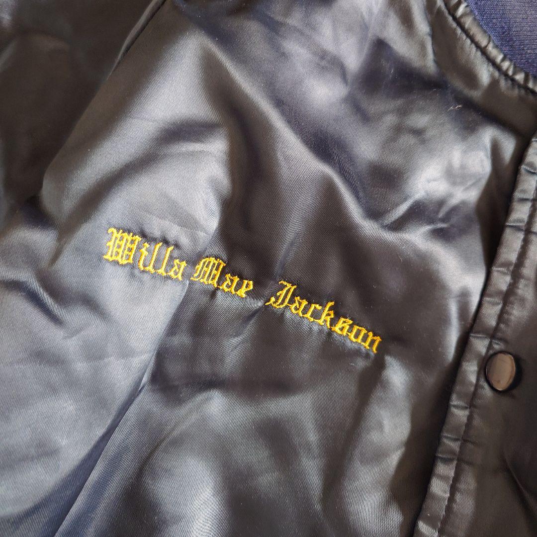 Used satin jacket Made in USA old English logo 古着　サテンブルゾン　アメリカ製　コーチジャケット 　XL