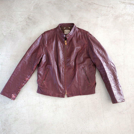 Vintage single riders 古着　ビンテージ　シングル　ライダースジャケット　L相当 赤茶