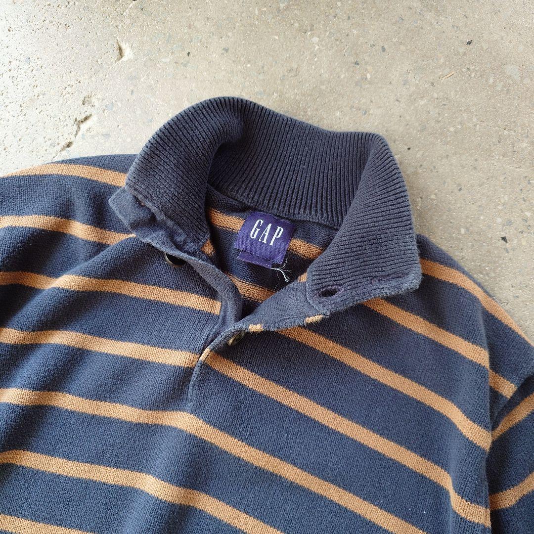 Old GAP border stand knit L オールドギャップ　ニット