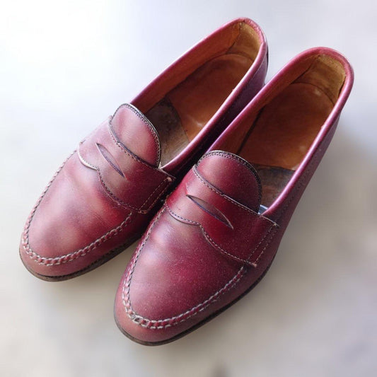 ALDEN penny loafer burgundy calf leather USA 7inch