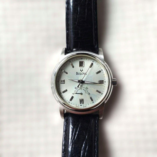 BULOVA watch automatic 自動巻き腕時計 パワーリザーブ稼働品 ブローバ 46761裏スケ