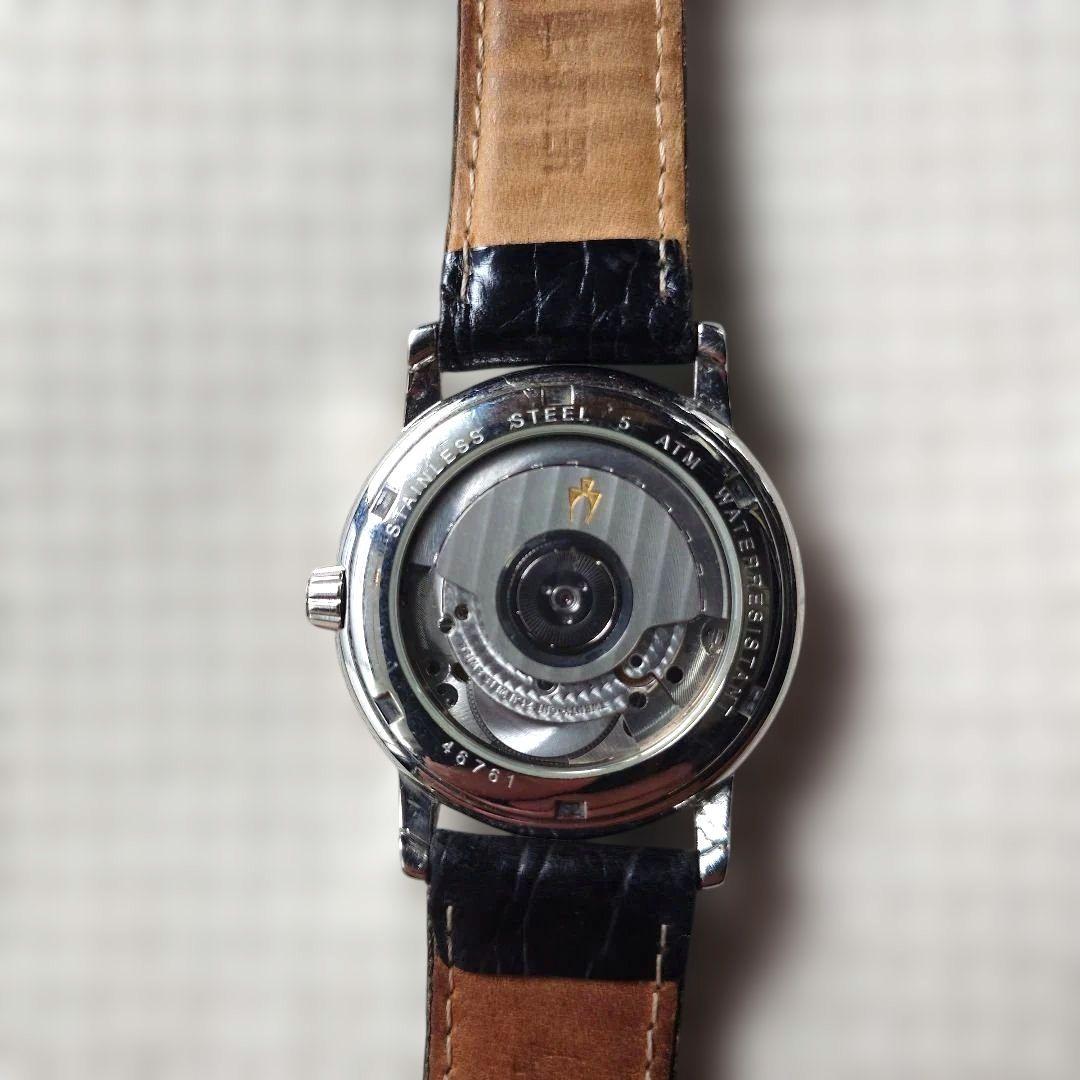 BULOVA watch automatic 自動巻き腕時計 パワーリザーブ稼働品 ブローバ 46761裏スケ