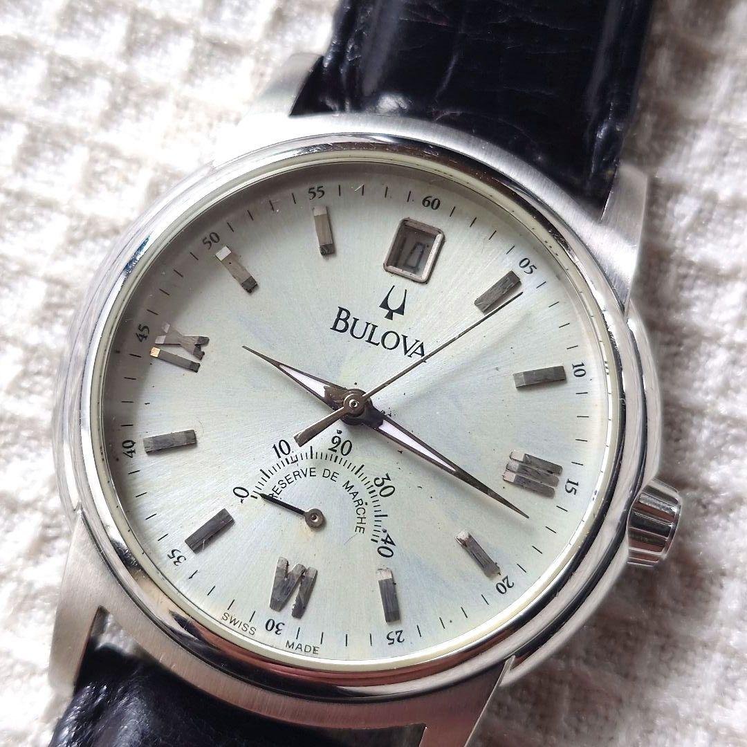 BULOVA watch automatic 自動巻き腕時計 パワーリザーブ稼働品 ブローバ 46761裏スケ