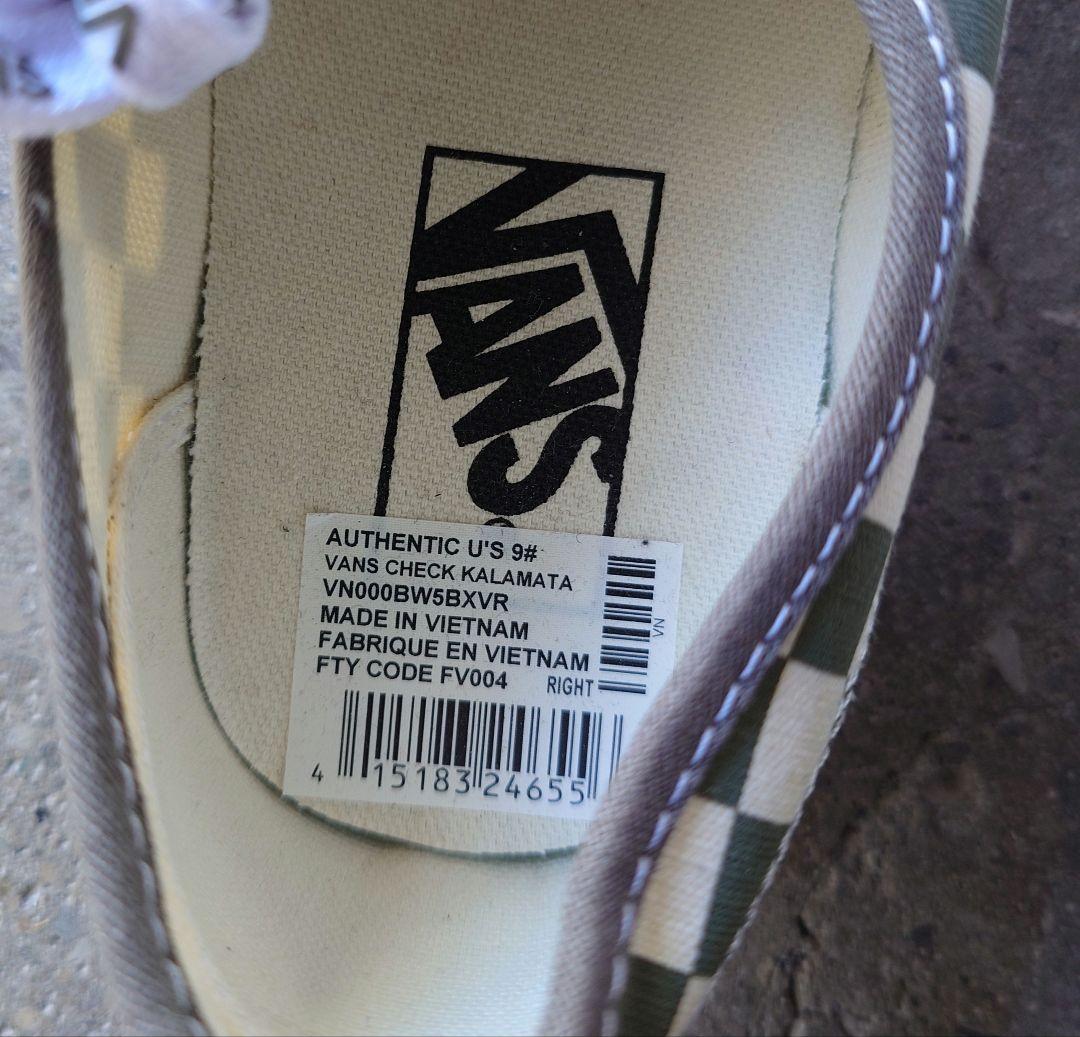 新品未使用　VANS US企画　9インチ　オーセンティック　チェッカーフラッグ