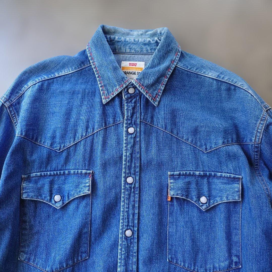 Levis denim western shirts hand stetch L