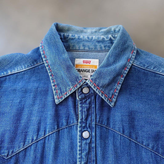 Levis denim western shirts hand stetch L