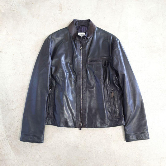 ARMANI single lamb leather jacket riders 50アルマーニ　レザーシングルライダース　50 XL イタリア製