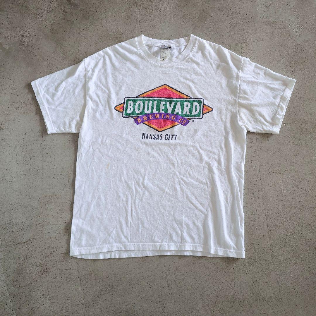 used bouleyard print tee L 古着　ユーズド　プリント　Tee　L カンザスシティ ブリュワー