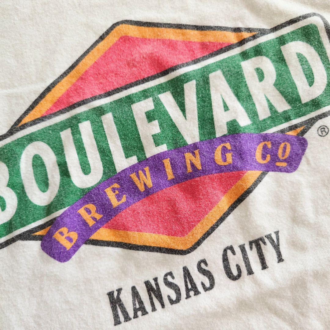used bouleyard print tee L 古着　ユーズド　プリント　Tee　L カンザスシティ ブリュワー