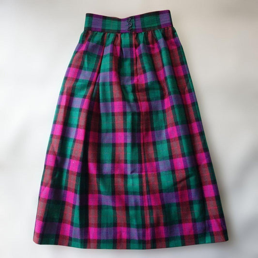 OLD YSL wool check skirts sz S