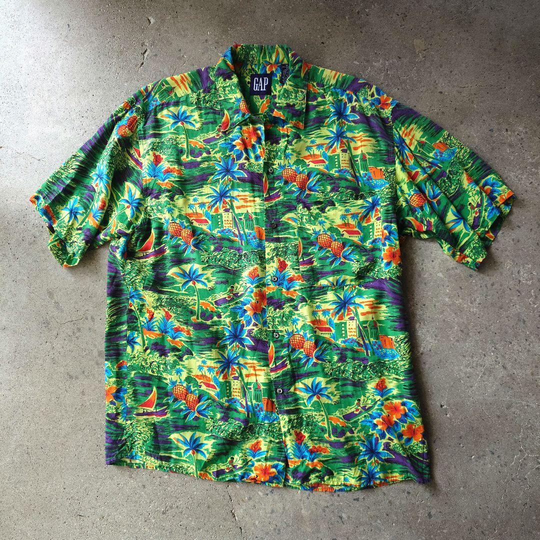 90s OLD GAP rayon hawaiian shirts ALOHA shirts M