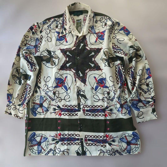 junior gaultier fan pattern print shirts