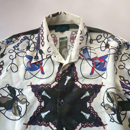 junior gaultier fan pattern print shirts