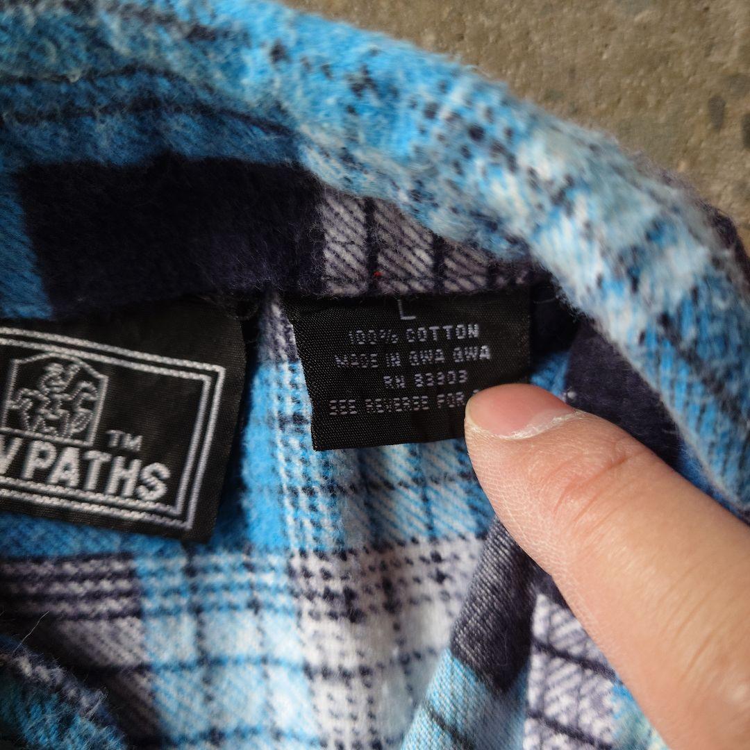 80s print flannel shirts L