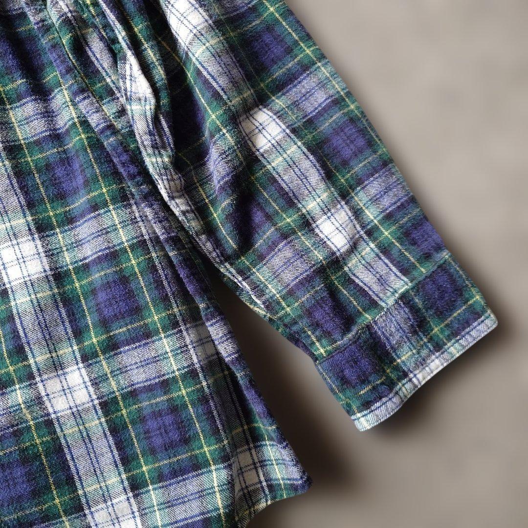 90s LLBEAN check flannel shirts L
