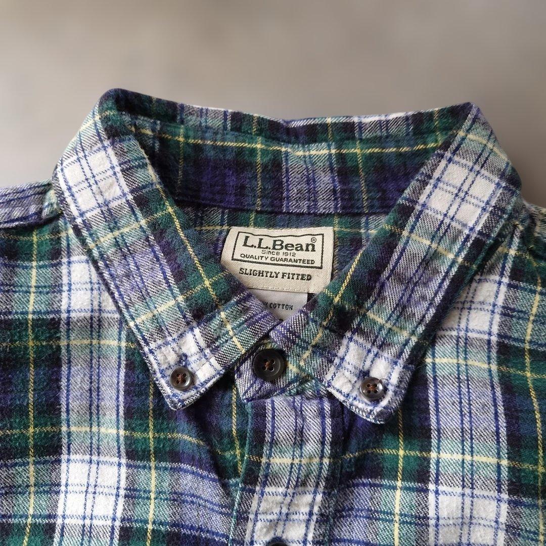 90s LLBEAN check flannel shirts L