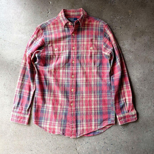 POLO RALPHLAUREN　90's S ポロラルフローレン　ネルシャツ　s　90年代