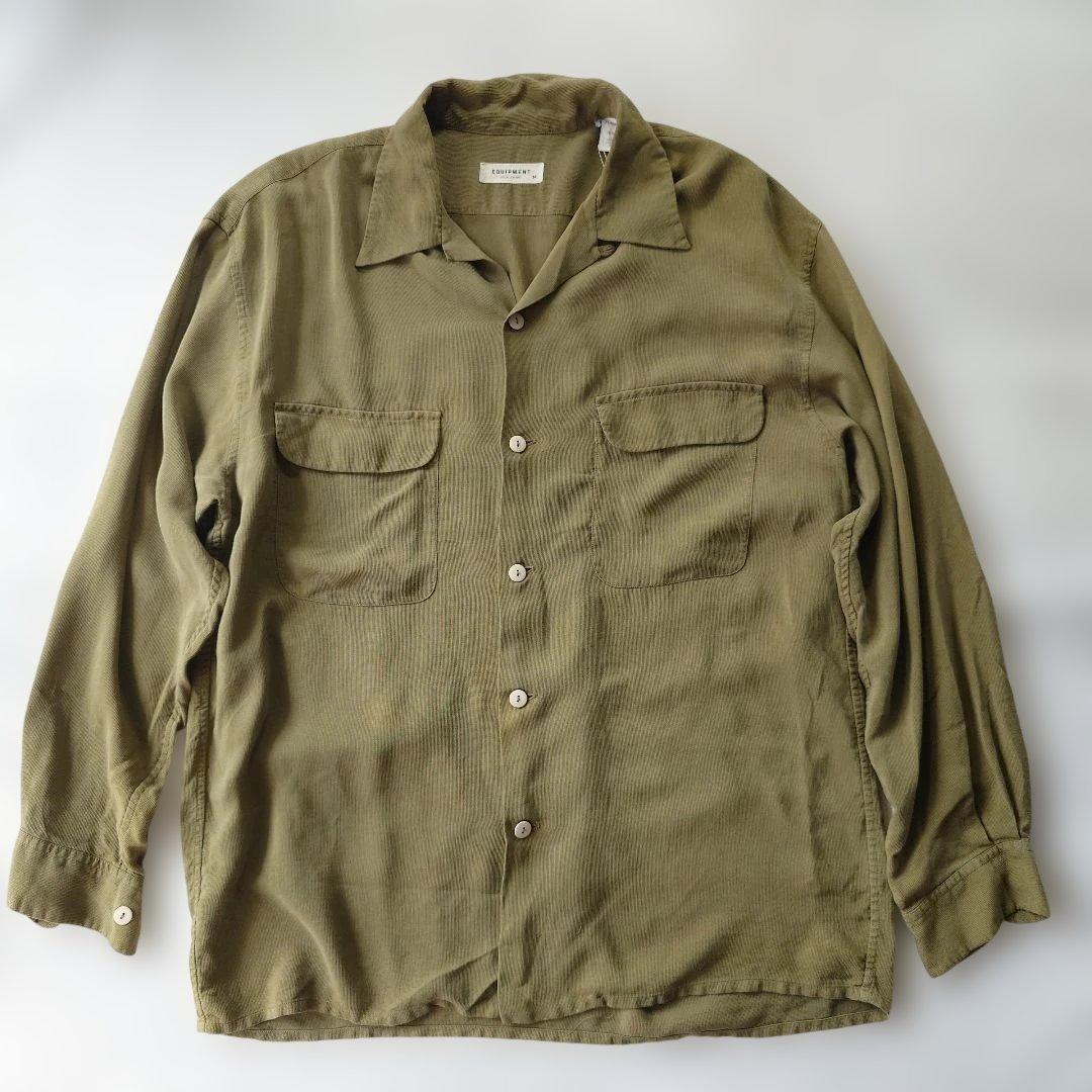 EQUIPMENT silk open collar shirts M