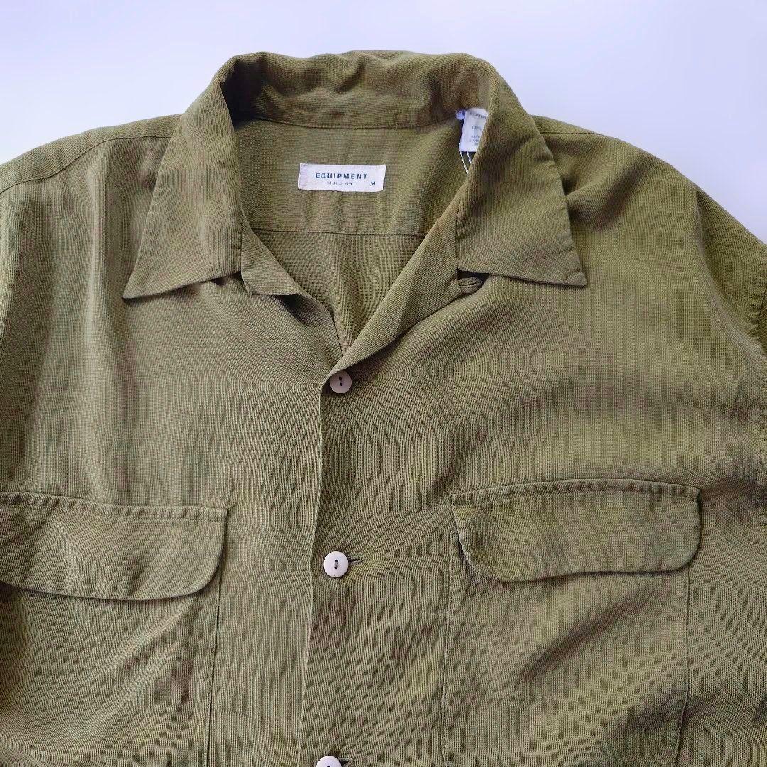 EQUIPMENT silk open collar shirts M