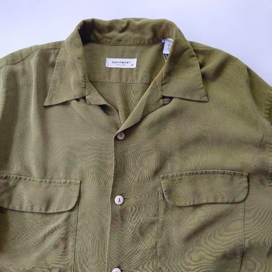 EQUIPMENT silk open collar shirts M