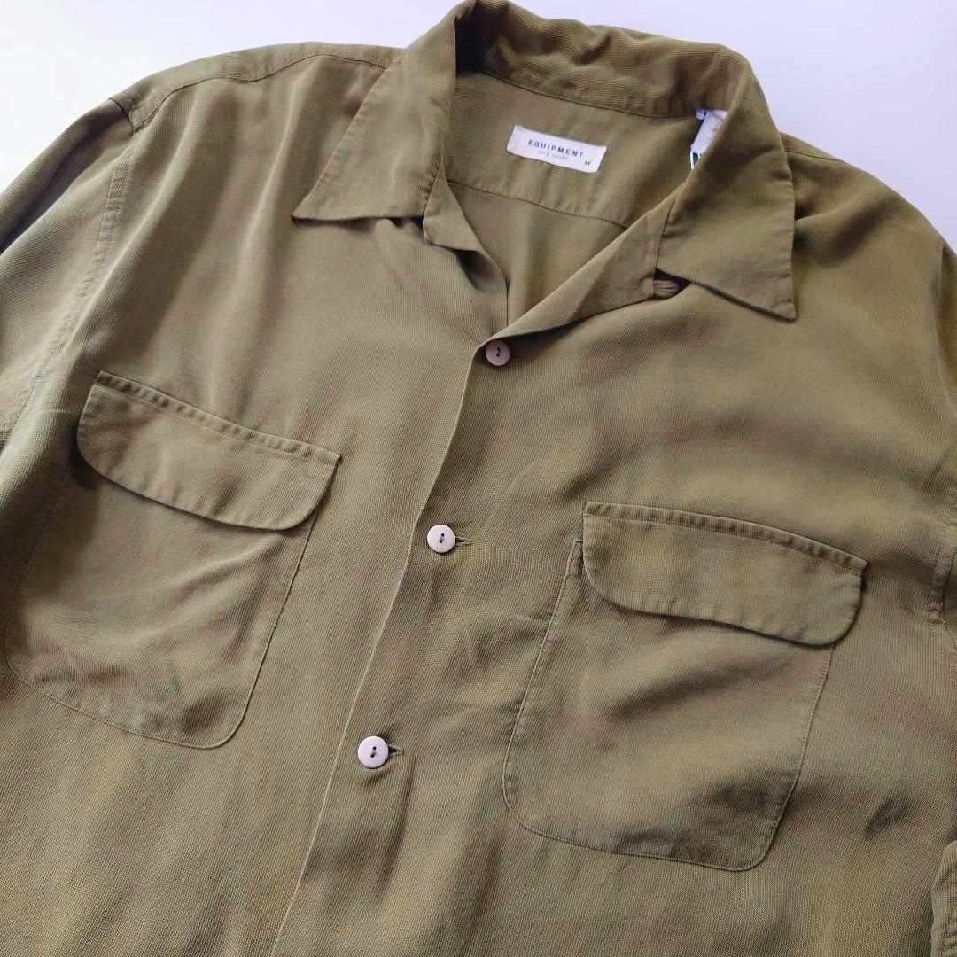 EQUIPMENT silk open collar shirts M