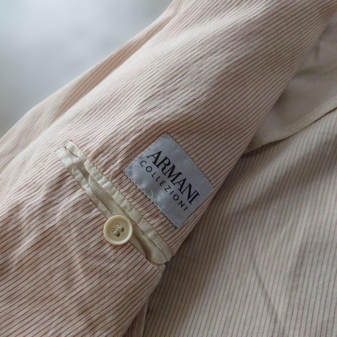 ARMANI cotton linen stripe jacket 46