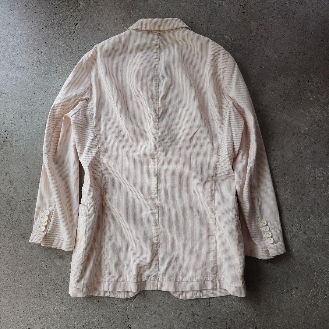 ARMANI cotton linen stripe jacket 46