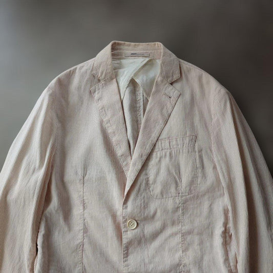 ARMANI cotton linen stripe jacket 46
