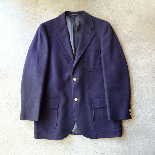 NEWYORKER wool navy blazer ニューヨーカー　ウール紺ブレ　ジャケット　金ボタン　M