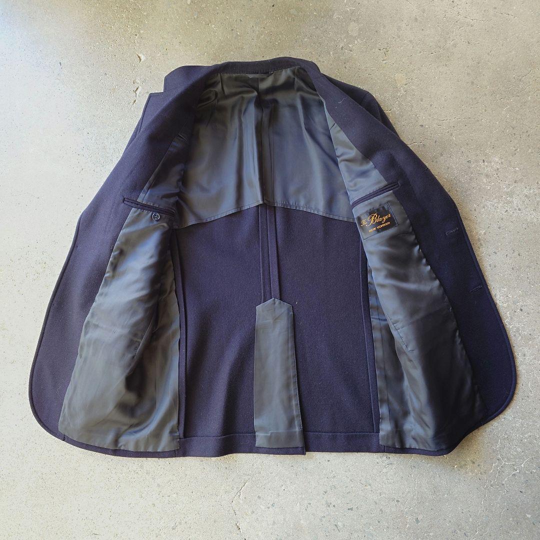 NEWYORKER wool navy blazer ニューヨーカー　ウール紺ブレ　ジャケット　金ボタン　M