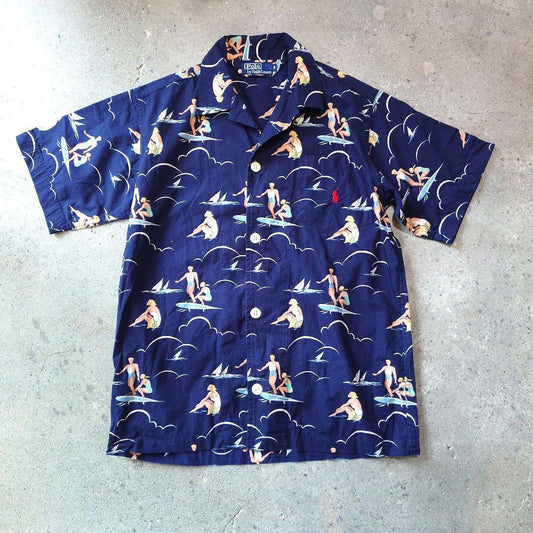 90s poloralphlauren SURF pattern shirts S