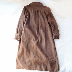 Old yves saint lauren women leather coat M オールド　イヴ・サンローラン　ヌバック　レザー　トレンチコート　M