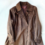 画像をギャラリービューアに読み込む, Old yves saint lauren women leather coat M オールド　イヴ・サンローラン　ヌバック　レザー　トレンチコート　M
