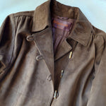 画像をギャラリービューアに読み込む, Old yves saint lauren women leather coat M オールド　イヴ・サンローラン　ヌバック　レザー　トレンチコート　M

