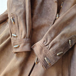 画像をギャラリービューアに読み込む, Old yves saint lauren women leather coat M オールド　イヴ・サンローラン　ヌバック　レザー　トレンチコート　M
