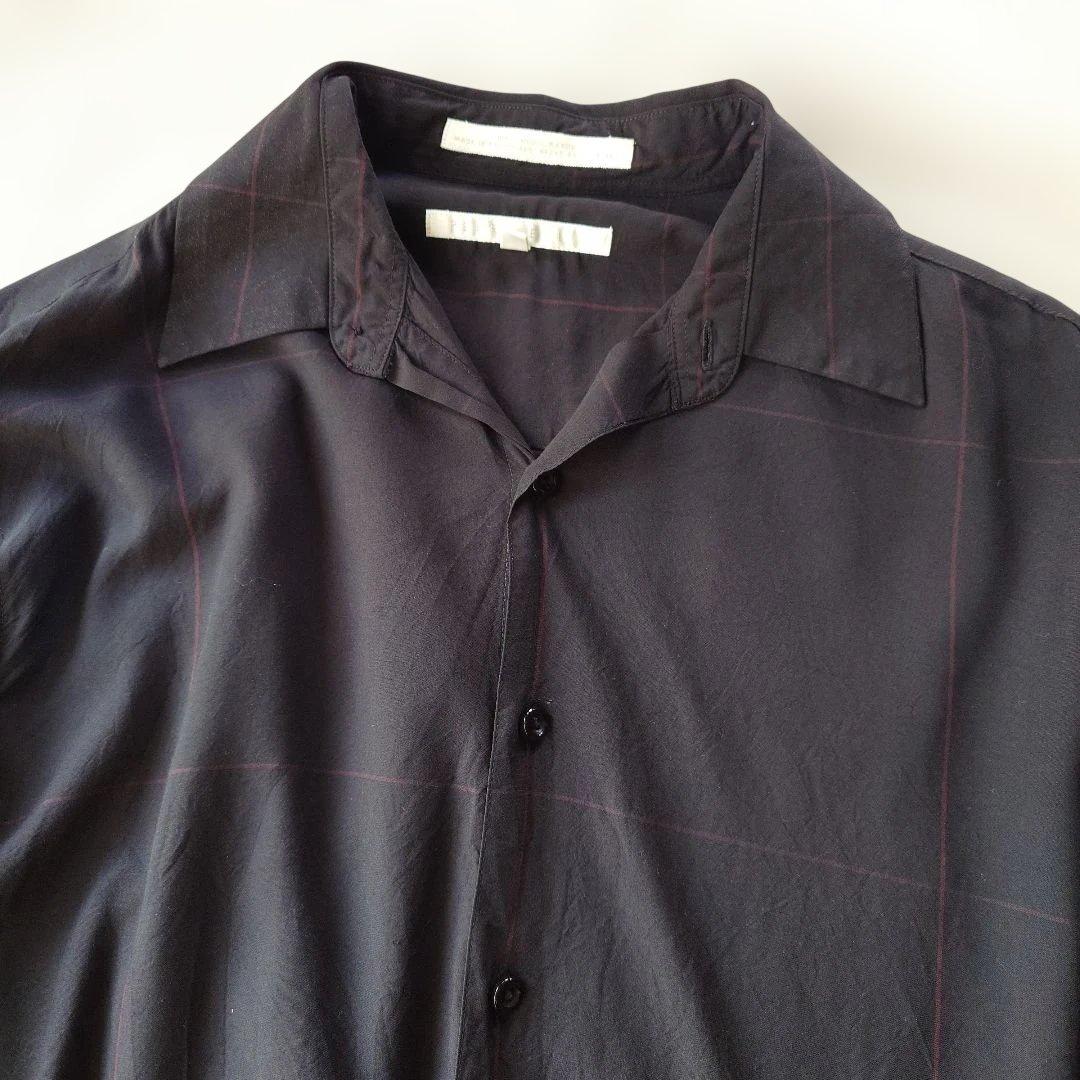 PERRYELLIS modal rayon big check shirts M