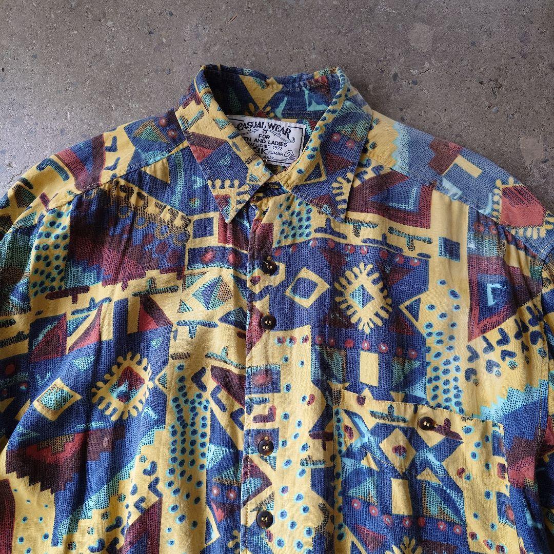 Used rayon ethnic pattern shirts M