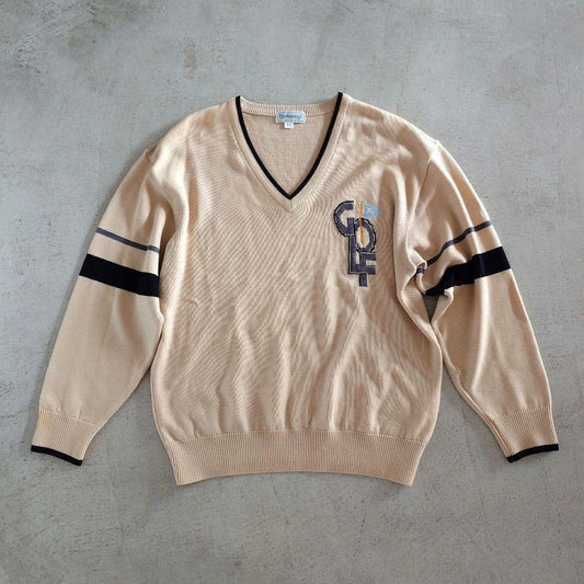 BURBERYS GOLF V neck knit Lバーバリーズ　メンズゴルフ　Vネックニット　レタード