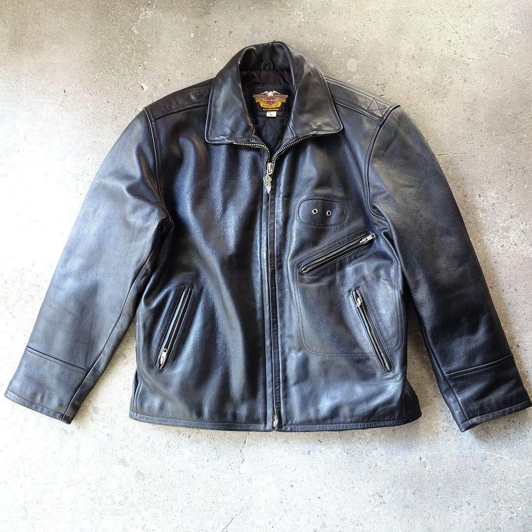 Harley Davidson Leather Jacket HDC 90’s Lハーレーダビッドソン　レザージャケットL ロゴワッペン 9