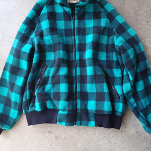 80年代L.LBEAN buffalo check fleece made in USA XL 　エルエルビーン　バッファローチエック　フリース　L.LBEAN