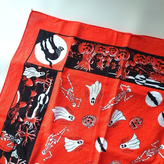 vintage 80s bandana  HALLOWEEN USA