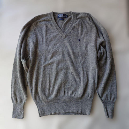 90s poloralphlauren lambs wool V neck knit L
