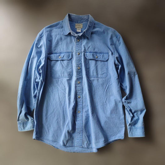 LLBEAN work shirts M faded damage sax