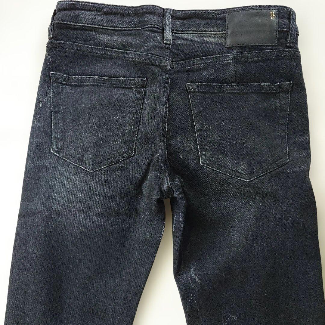 R13 NEWYORK stretch damage jeans W25 MADE IN ITALY