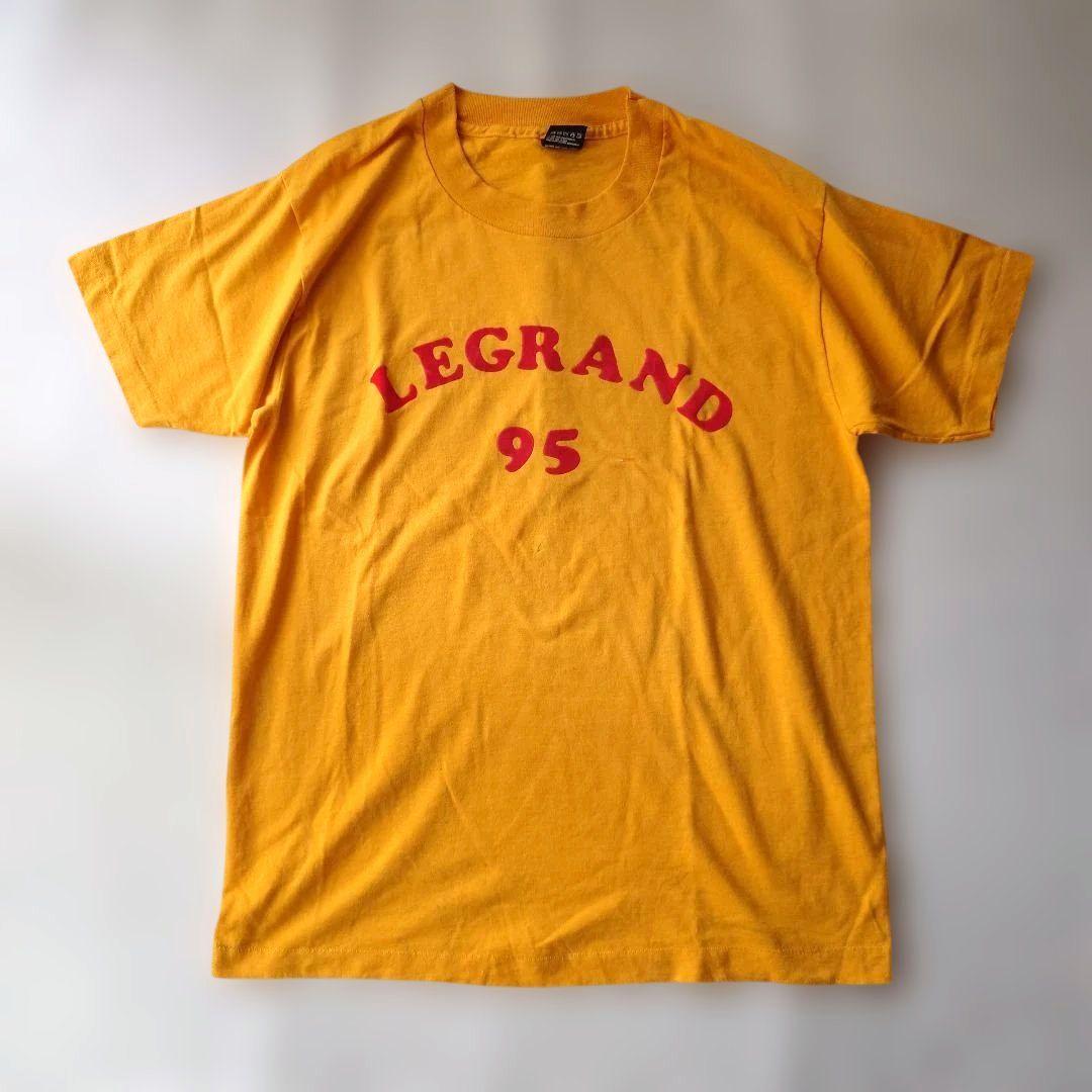 90s colledge flock print tee L