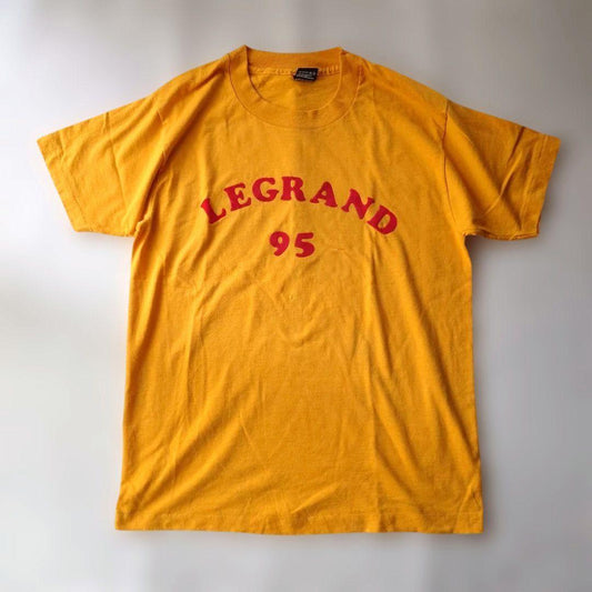 90s colledge flock print tee L